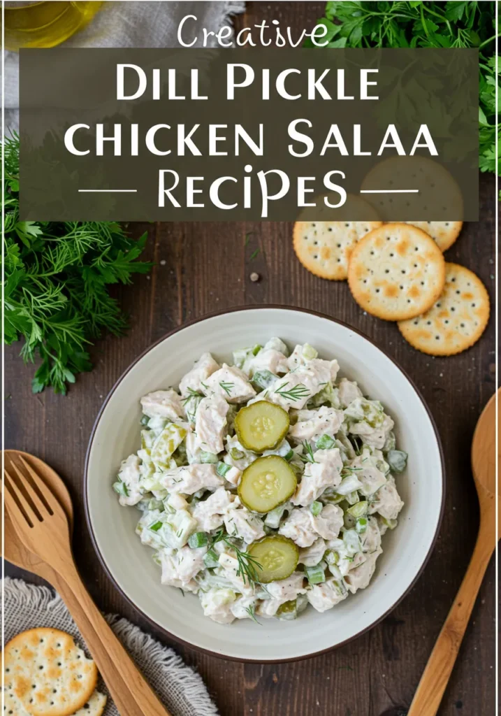 Fresh-dill-pickle-chicken-salad-in-a-white-bowl