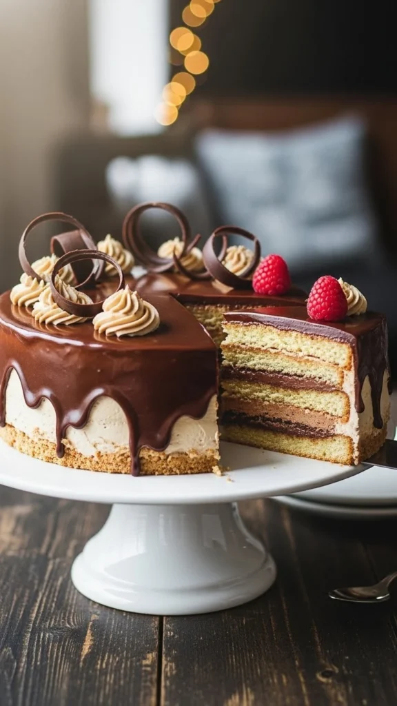 chocolate-drip-cake-raspberries-layers