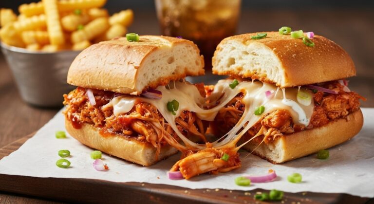 Buffalo-Chicken-Cheesesteak-Spicy-Cheesy-Sandwich-Delight