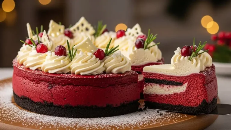 christmas-red-velvet-cheesecake-with-oreo-crust