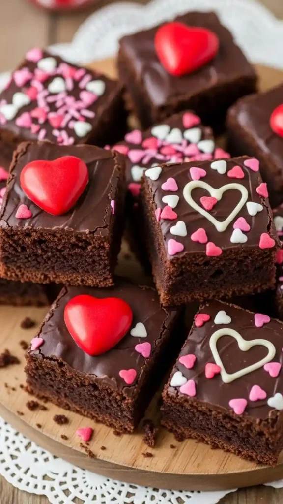 chocolate-brownies-with-heart-toppings