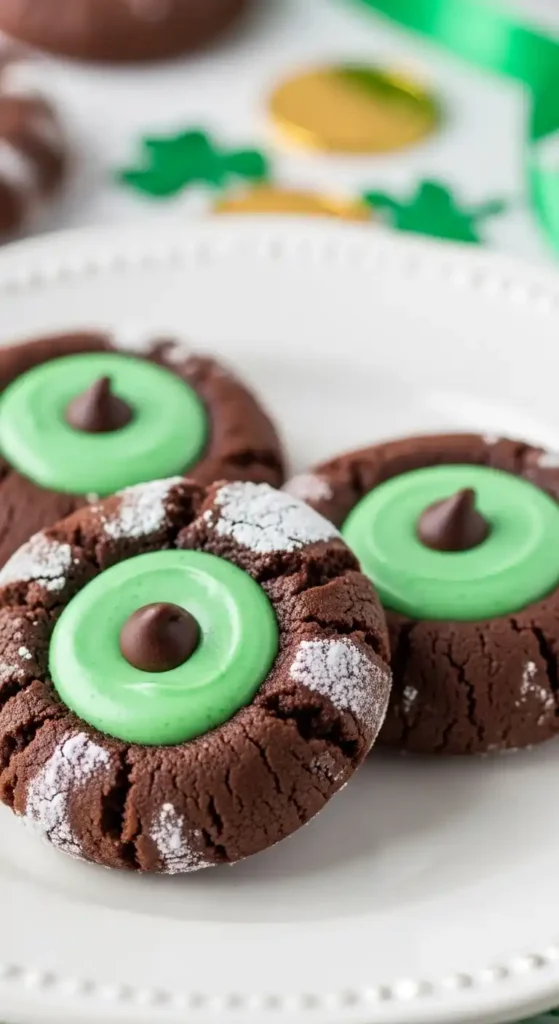 chocolate-mint-thumbprint-cookies